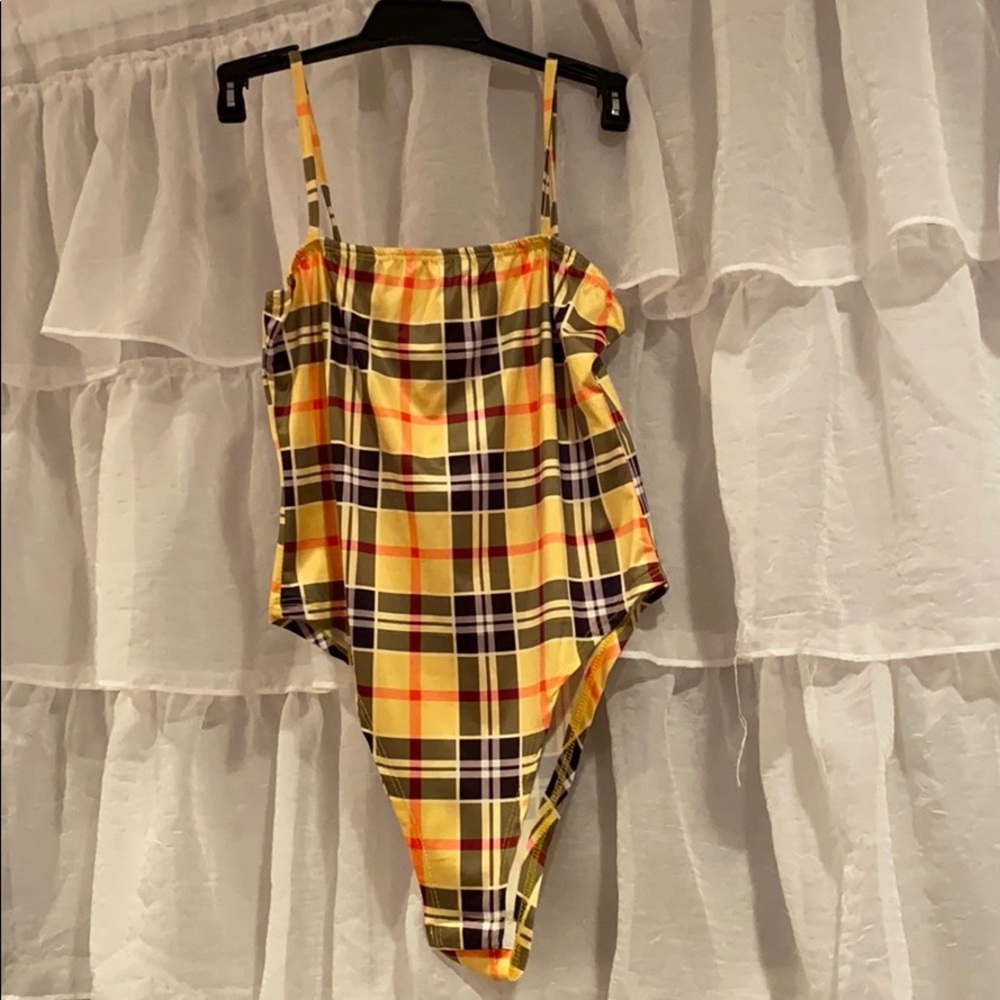 Yellow Plaid Bodysuit